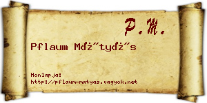 Pflaum Mátyás névjegykártya