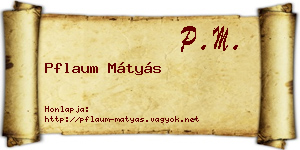 Pflaum Mátyás névjegykártya