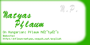 matyas pflaum business card